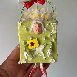 Whimsical Green Star Ornament